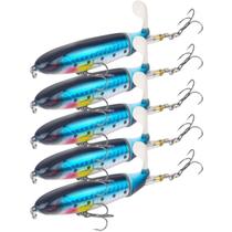 Kit 5 Iscas Artificiais Hélice Whopper Popper Superfície