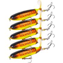 Kit 5 Iscas Artificiais Hélice Whopper Popper Superfície
