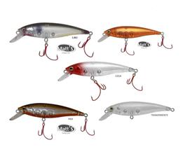 Kit 5 Iscas Artificiais Meia Aguá - Matt's 8cm-10g - Tucunaré - Robalo