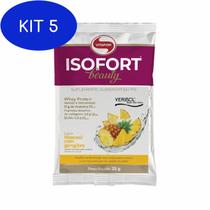 Kit 5 Isofort Beauty Whey Protein Abacaxi Com Gengibre