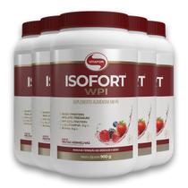 Kit 5 Isofort Vitafor Whey Protein 900g Frutas Vermelhas