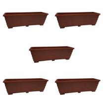 Kit 5 Jardineiras Terracota 50x17 De Plástico Para Plantas E Flores