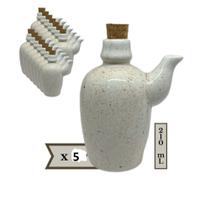 Kit 5 Jarra Porta Shoyu Sushi Creme Mesclado com Rolha Kit 5 Jarra Porta Shoyu Sushi Creme Mesclado com Rolha