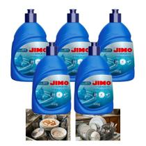 Kit 5 Jimo Lava Louça Detergente Super Brilho Rende 20 Lavagens