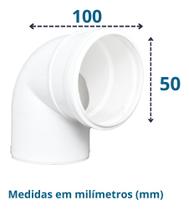 Kit 5 Joelho Cotovelo Esgoto 90 Branco 50mm Amanco