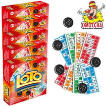 Kit 5 Jogos de Loteria Loto 24 Cartelas E 90 Fichas - Omotcha