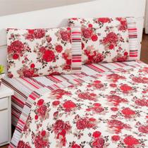 Kit 5 Jogos Lençol Queen 4 Peças Estampado