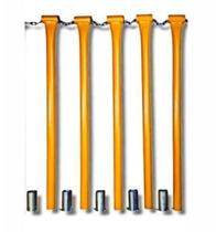 Kit 5 Jogos Limitador de Vagas Canos Pedestais + 5 Luvas De Fixação Amarelo
