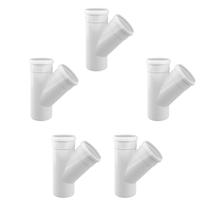 Kit 5 Junção Simples Em Y 50mm 1.1/2 Esgoto Branco Conexã