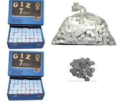 Kit 5 Kg Giz Branco + 288 Azul + 50 Ficha Fa Mesa Bar Sinuca
