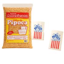 Kit 5 kilos Milho pipoca amarelo + 500 saquinhos 8x17cm