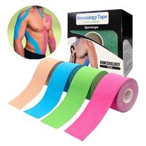 Kit 5 Knesio Tape Fita Elástica Bandagem 5mx5cm Fisioterapia - Sport & Therapy