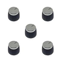 Kit 5 Knob Amplificador Estilo Marshall Prateado Silver