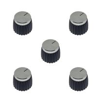 Kit 5 Knob Amplificador Estilo Marshall Prateado Silver