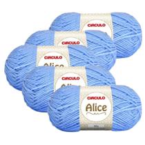 Kit 5 Lã Fio Linha Alice Circulo - 200m/100g