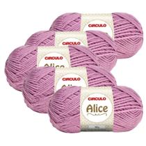 Kit 5 Lã Fio Linha Alice Circulo - 200m/100g