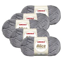 Kit 5 Lã Fio Linha Alice Circulo - 200m/100g