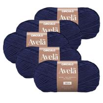 Kit 5 Lã Fio Linha Avelã Circulo - 195m/100g Novelo para Trico e Croche