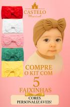 Kit 5 Lacinhos de Bebê Turbante Infantil de Cabelo
