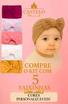 Kit 5 Laço Bebe Menina Turbante Para Bebe Lacinhos de Bebe Menina