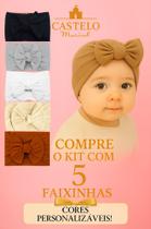 Kit 5 Laços de Cabelo Bebê Acessórios Infantil Turbante Kit 5 Laços de Cabelo Bebê Acessórios Infantil Turbante