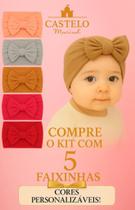 Kit 5 Laços de Cabelo Infantil Menina Bebê Turbante