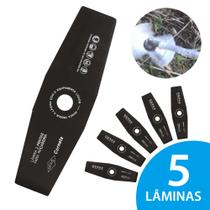 Kit 5 Lâminas Faca Roçadeira Helice 2 Pontas 350mm Furo 1pol 25,4mm 2mm Kit 5 Lâminas Faca Roçadeira Helice 2 Pontas 350mm Furo 1pol 25,4mm 2mm