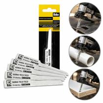 Kit 5 laminas serra tico tico bimetal 24 dentes profissional corte metal madeira fibra plastico industrial Kit 5 laminas serra tico tico bimetal 24 dentes profissional corte metal madeira fibra plastico industrial