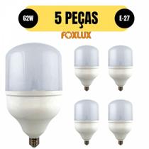 Kit 5 lampada 62w 6500k bivolt e27 alta potencia foxlux - FOXLUX LED