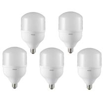 Kit 5 Lâmpada Bivolt Bulbo Led E27 Luz Branco Frio 6500K 30W