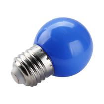 KIT 5 Lâmpada Bolinha Colorida LED 1W E27 127V Mini Bulbo - Azul