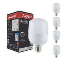 Kit 5 Lâmpada Bulbo HP Led 40W E27 Bivolt 6500K Branco Frio