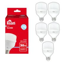 Kit 5 Lâmpada Led 30w 6500k E27 Super Potente Barracão Bulbo