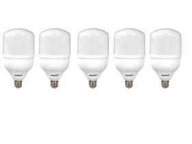 Kit 5 Lâmpada Led 30w Bulbo Soquete E27 Bivolt Branco Frio