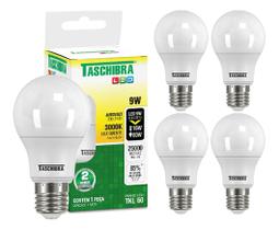 Kit 5 Lâmpada Led 9w Luz Quente Amarela 3000k Taschibra Kit 5 Lâmpada Led 9w Luz Quente Amarela 3000k Taschibra
