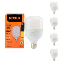 Kit 5 Lâmpada Led Alta Potência 40w 3000k E-27 Bivolt Foxlux Kit 5 Lâmpada Led Alta Potência 40w 3000k E-27 Bivolt Foxlux