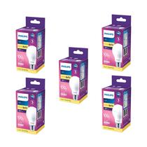 Kit 5 Lâmpada Led Bulbo 16w = 100w 1521lm Bivolt Philips 3000k Amarela Cor Da Luz Branco-quente