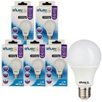 Kit 5 Lampada Led Bulbo Pera A60 De 15W Bivolt Soquete E27 Luz Branco Frio 6500K 1311 Lúmens Galaxy Kit 5 Lampada Led Bulbo Pera A60 De 15W Bivolt Soquete E27 Luz Branco Frio 6500K 1311 Lúmens Galaxy