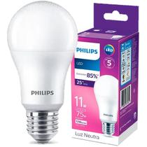 Kit 5 Lampada Led Bulbo Philips 11w Branco Neutro 4000K E27