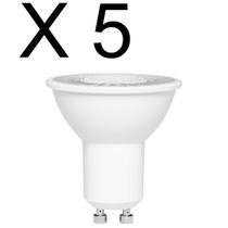 Kit 5 lampada led dicroica 4w branco quente 3000k bivolt gu10 stella