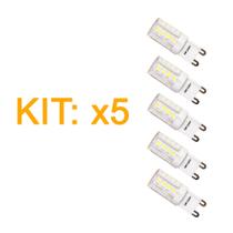 Kit 5 Lampada Led G9 3W Branco Quente (Somente 220V) Para Lustre E Arandelas Halopim