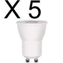 Kit 5 lampada led mini dicroica 3w branco frio 6500k bivolt gu10 - stella