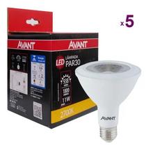 KIT 5 Lâmpada Led Par 30 11w Branco Quente 2700k E27 Avant