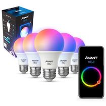 Kit 5 Lampada Led Pera Smart Inteligente Wi-fi 2.4GHz Embutir 15w RGB Bivolt 291990347-5 Neo Avant