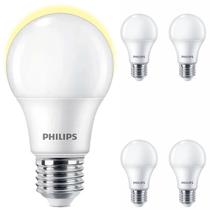 Kit 5 Lâmpada Led Philips 9w Bulbo Branco Quente 3000K 806lm Equivale 60w Luz Amarela Residencial Bivolt