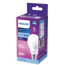 Kit 5 Lâmpada Led Philips bulbo A60 BV E27 Branca Fria - 16W