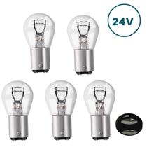 Kit 5 Lampadas 21/5w 2 Polos 24v BAY15d