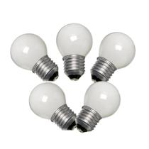 Kit 5 Lâmpadas Bolinha 15W E27 X 220V abajures vitrines leitosa Brasfort