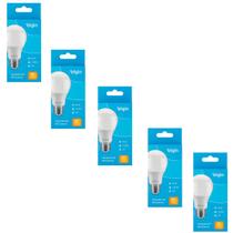 Kit 5 Lâmpadas Bulbo Led 9w 3000k BRANCO QUENTE A60 Elgin 48BLED2M09YU