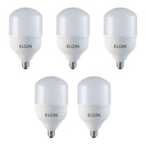 Kit 5 lâmpadas bulbo led elgin 48lsb40fld00 t 40w 6500k branco frio